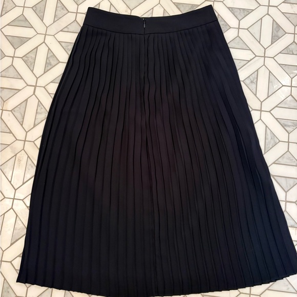 J. Crew Navy Pleated Midi Skirt - Picture 4 of 6